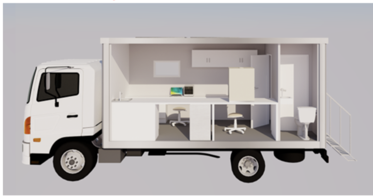 mobile laboratory vehicle side profile